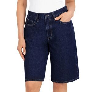 DKNY Jeans Mid Rise Denim Shorts Dark Blue Stretch Jean Women’s Size 4 Classic